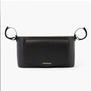 TWELEVElittle Peek-A-Boo Vegan Leather Stroller Caddy in Black